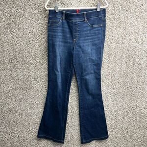 Spanx Jeans Women’s Large Midnight Shade Blue Denim Pull-On Flare